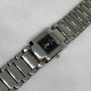 Beyond America women’s watch silver tone black dial 19mm links band running